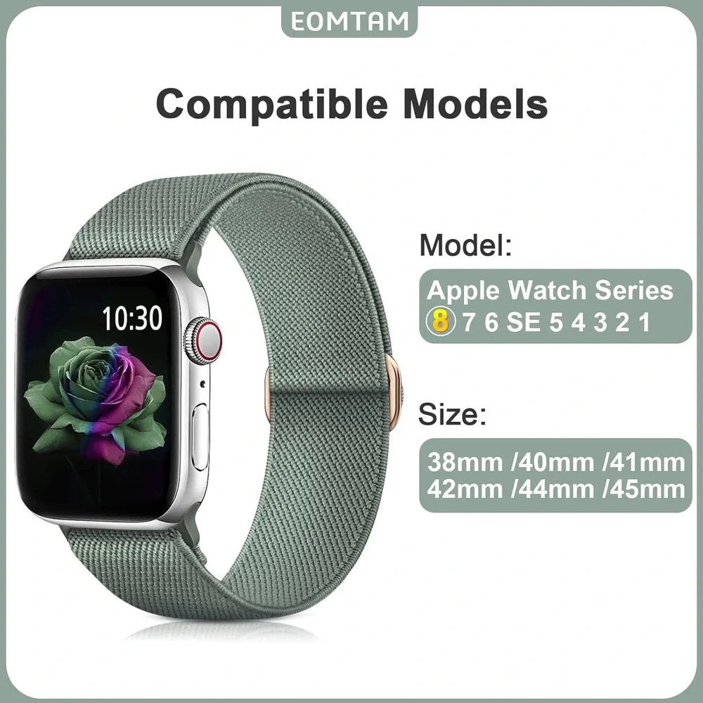 5 Pack Elastic Watch Bands for Apple Watch 38 40 41 42 mm Nylon Sport Strap